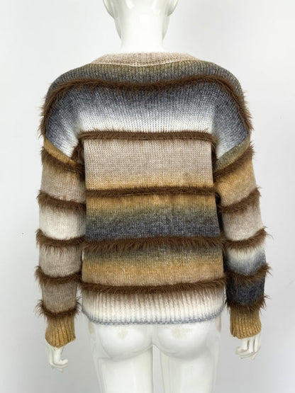 Sweaters- Boho Fringe Sweater Rainbow Jumper- - IndioGear Women Clothing