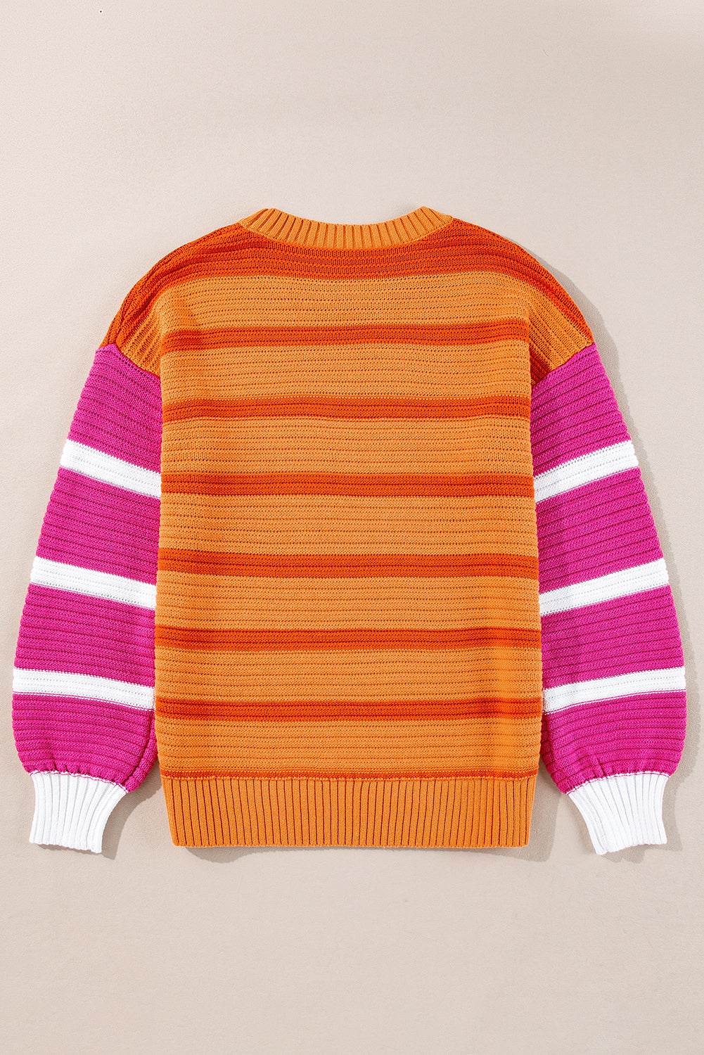 Sweaters- Colorblock Sweater for Fall/Winter Striped Jumper- - IndioGear Women Clothing