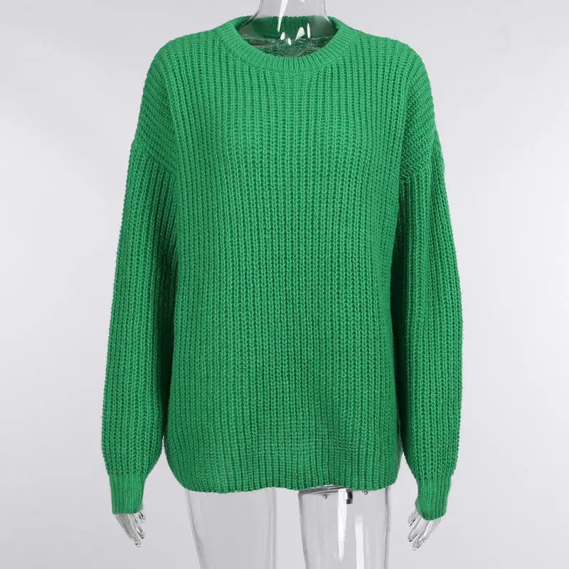 Sweaters- Crew Neck Loose Sweater for Chill Days- - IndioGear.com