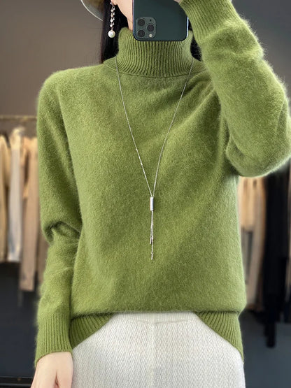 Sweaters - Fall/Winter Cashmere Sweater for Women Turtleneck Jumper