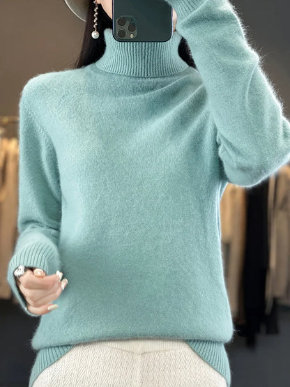 Sweaters - Fall/Winter Cashmere Sweater for Women Turtleneck Jumper