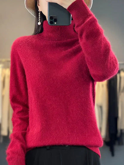 Sweaters - Fall/Winter Cashmere Sweater for Women Turtleneck Jumper