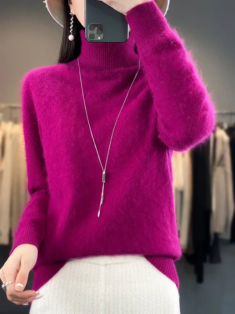 Sweaters - Fall/Winter Cashmere Sweater for Women Turtleneck Jumper