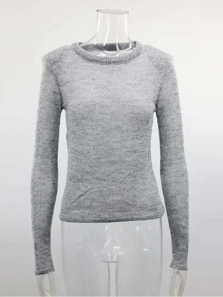 Sweaters - Fluffy See-through Knitwear Heather Grey Sweater