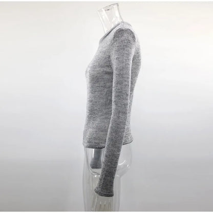 Sweaters - Fluffy See-through Knitwear Heather Grey Sweater