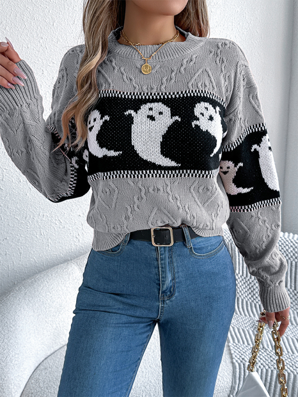 Sweaters- Ghostly Fun Sweater Jumper for Halloween- - IndioGear.com