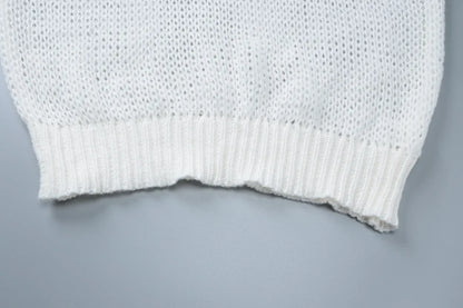 Sweaters- Mesh-Knitted Sweater Loose Fit Jumper for Women- - IndioGear.com