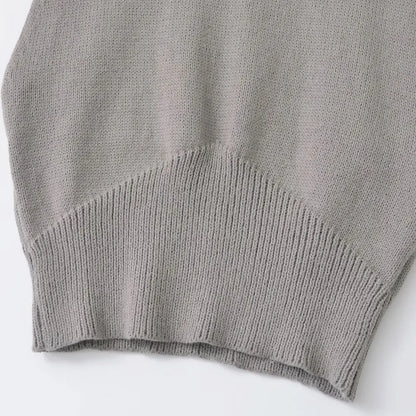 Sweaters- Minimalist High-Neck Sweater Gray Sleeveless Topper- - IndioGear Women Clothing