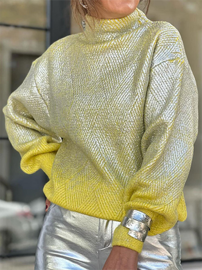 Sweaters- Mohair Sweater for Fall & Winter- Yellow- IndioGear.com