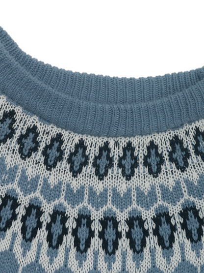 Sweaters- Nordic-Inspired Sweater for Women - Cozy Fair Isle Jumper- - IndioGear.com