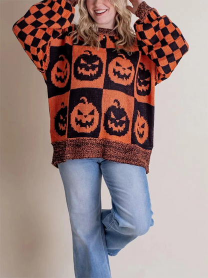 Sweaters- Oversized Halloween Sweater Ghost Jumper- - IndioGear.com