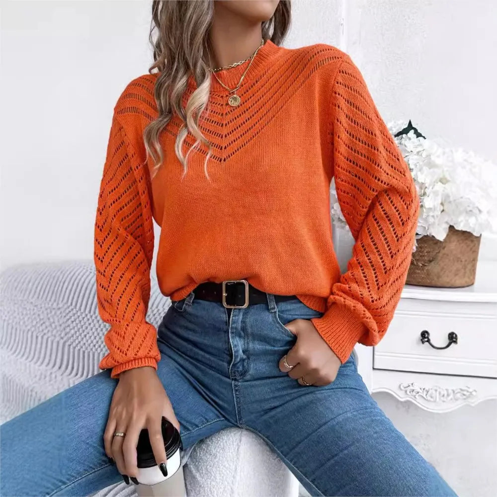 Sweaters- Women Chevron Knit Sweater for Fall- - IndioGear.com