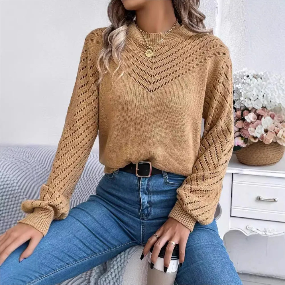 Sweaters- Women Chevron Knit Sweater for Fall- - IndioGear.com