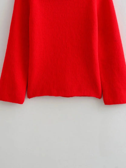 Sweaters- Women's Off-Shoulder Knit Sweater for Fall Days- - IndioGear.com