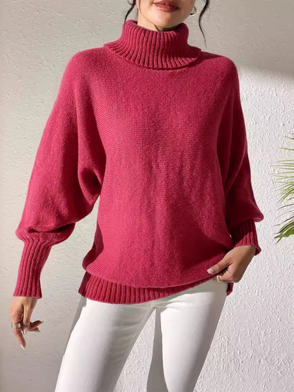 Sweaters- Women’s Solid Knitting Jumper – Warm Turtleneck Sweater for Winter- - IndioGear.com