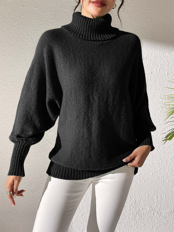 Sweaters- Women’s Solid Knitting Jumper – Warm Turtleneck Sweater for Winter- - IndioGear.com