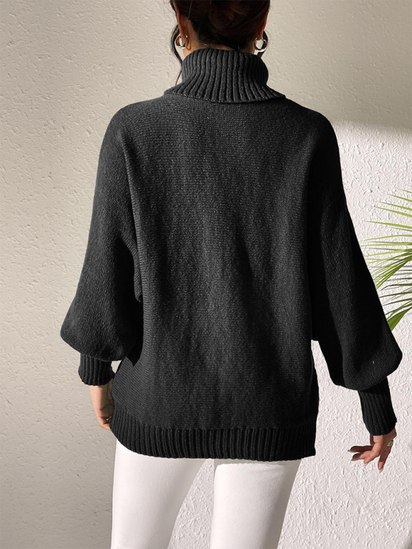 Sweaters- Women’s Solid Knitting Jumper – Warm Turtleneck Sweater for Winter- - IndioGear.com