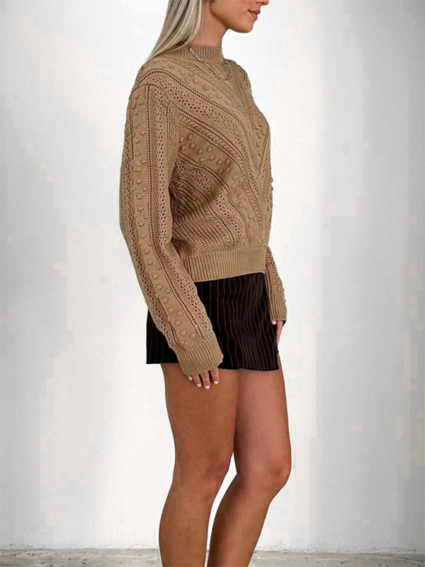 Sweaters- Women's Textured Fall Cable Knit Sweater- - IndioGear.com