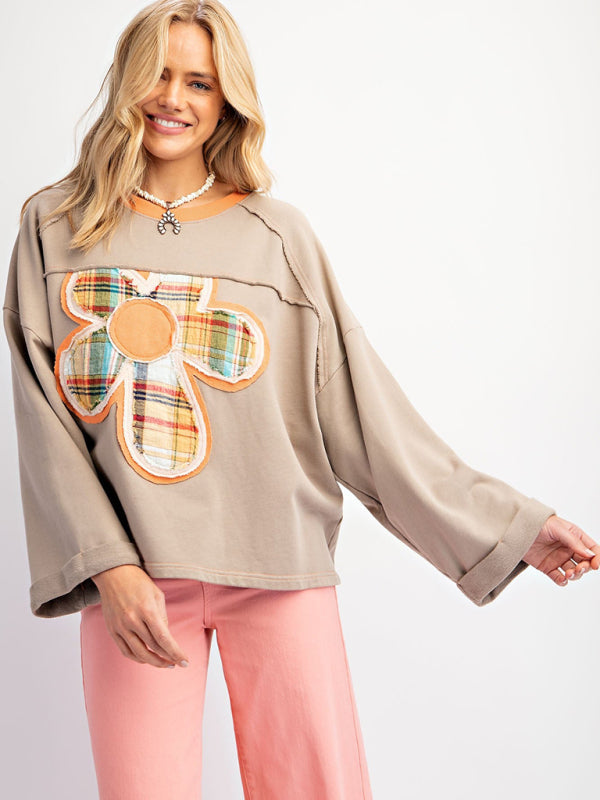 Sweatshirts- Artisan Patchwork Top Creative Boho Sweater- - IndioGear Women Clothing