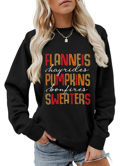 Sweatshirts- Autumn Graphic Crewneck Sweatshirt- black- IndioGear.com