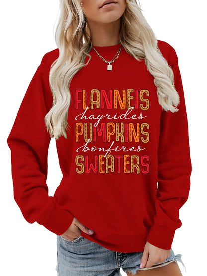 Sweatshirts- Autumn Graphic Crewneck Sweatshirt- Red- IndioGear.com