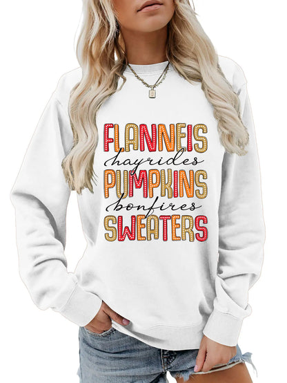 Sweatshirts- Autumn Graphic Crewneck Sweatshirt- White- IndioGear.com