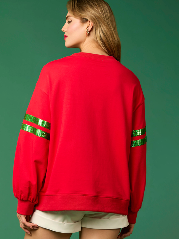 Sweatshirts- Christmas Elf Sparkle Sweatshirt for Women- - IndioGear Women Clothing