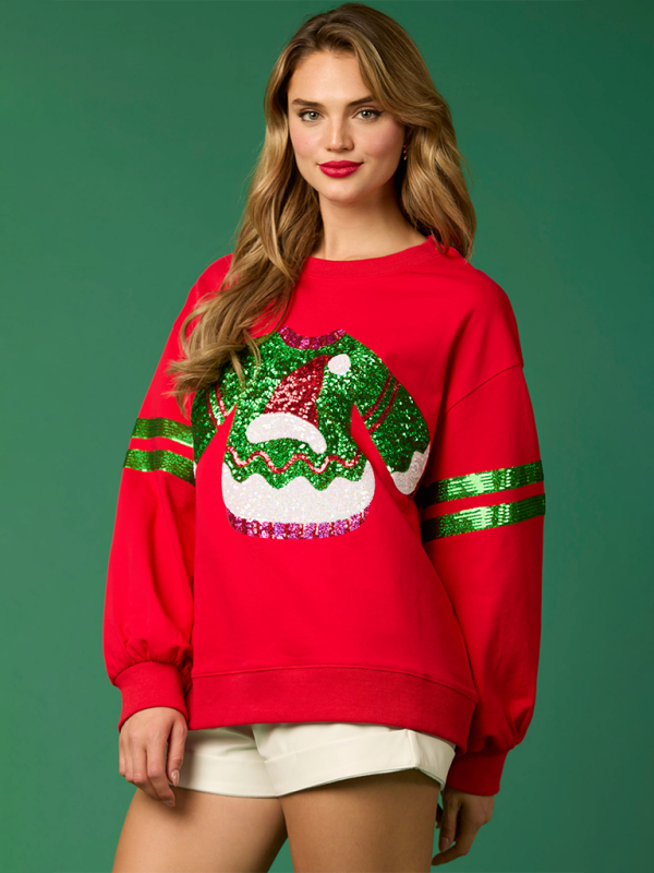 Sweatshirts- Christmas Elf Sparkle Sweatshirt for Women- - IndioGear Women Clothing