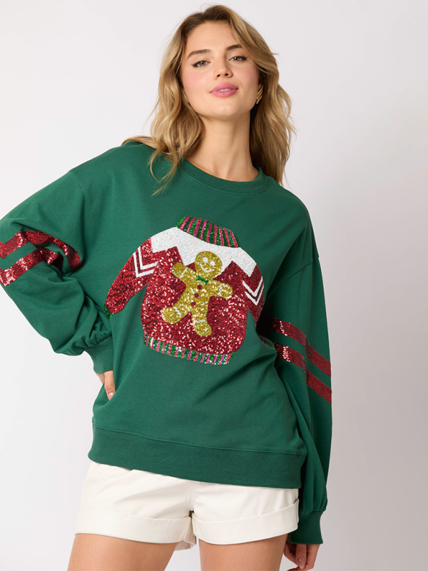 Sweatshirts- Christmas Elf Sparkle Sweatshirt for Women- - IndioGear Women Clothing