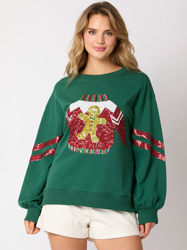 Sweatshirts- Christmas Elf Sparkle Sweatshirt for Women- - IndioGear Women Clothing