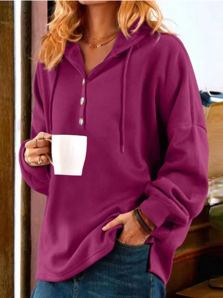 Sweatshirts & Hoodies- Caramel Cozy Hoodie Loose Fit Sweatshirt- - IndioGear.com