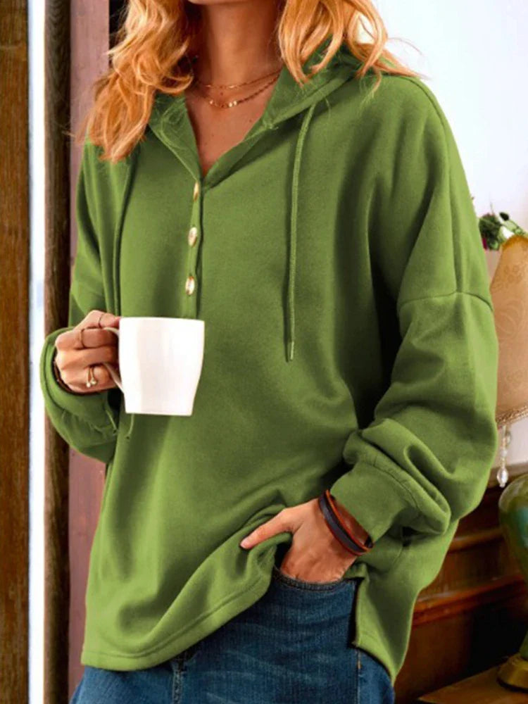 Sweatshirts & Hoodies- Caramel Cozy Hoodie Loose Fit Sweatshirt- - IndioGear.com