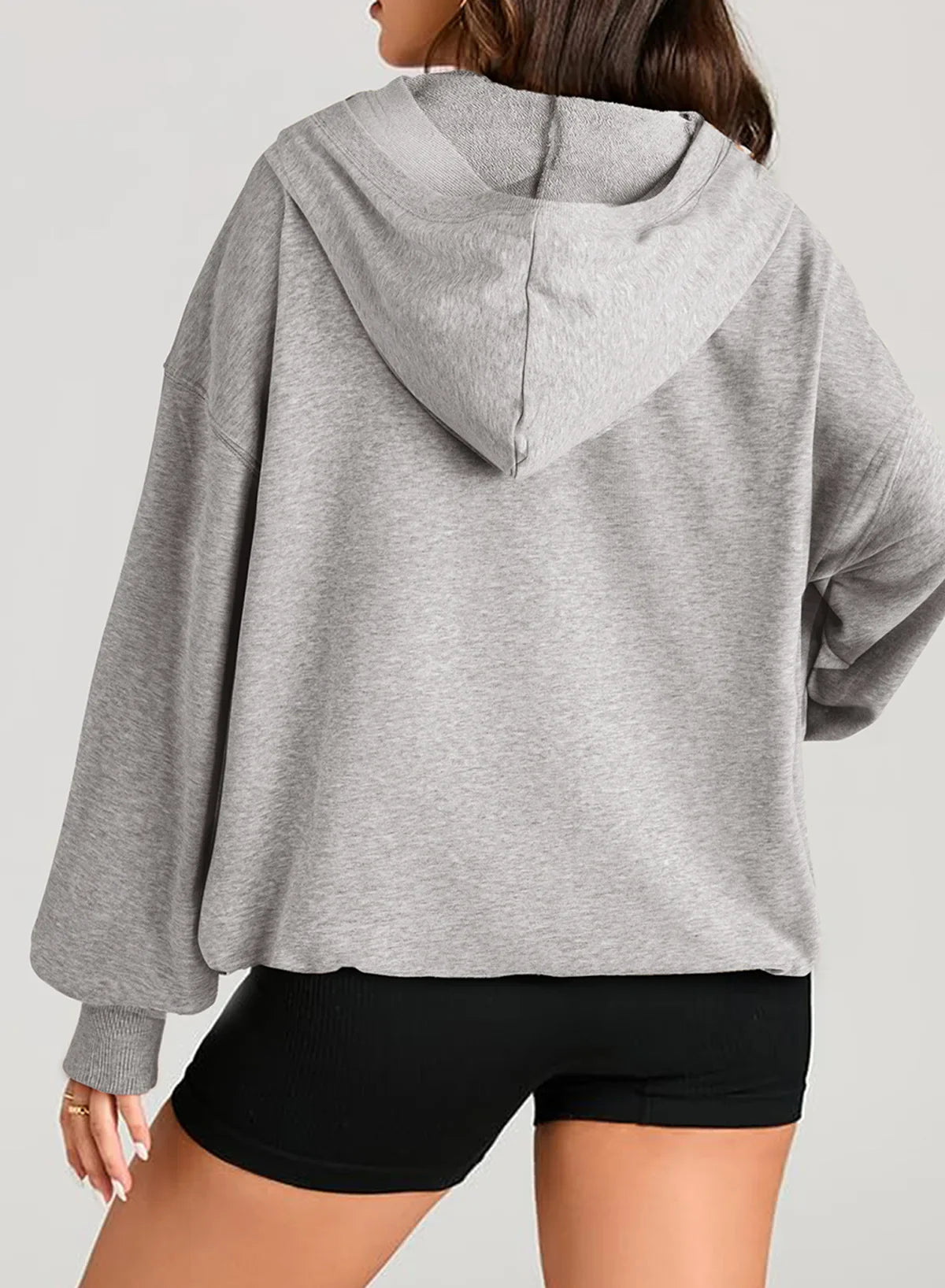 Sweatshirts & Hoodies- Kangaroo Pouch Half Zip up Women Hoodie- - IndioGear.com