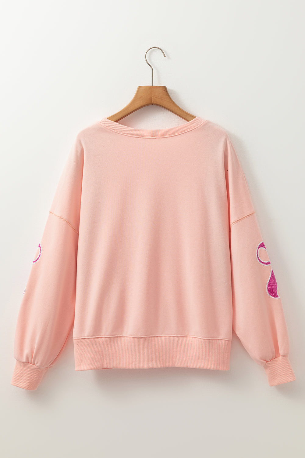 Sweatshirts & Hoodies- Oversized Sweatshirt with Sequined Bows- - IndioGear Women Clothing