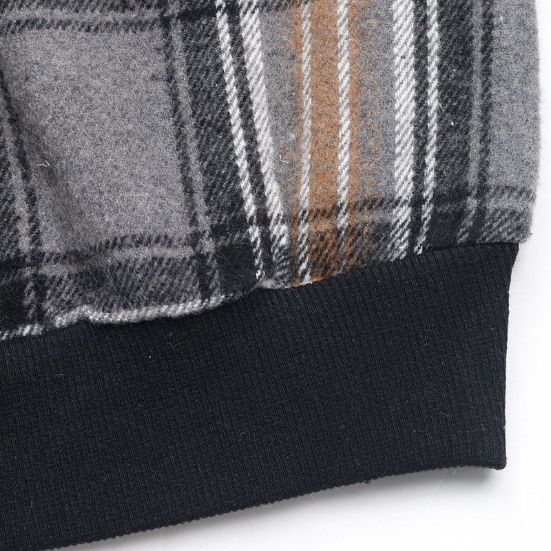 Sweatshirts- Plaid Contrast Patchwork Fall Sweatshirt- - IndioGear.com