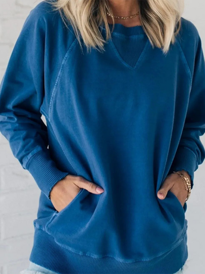 Sweatshirts- Relaxed Fit Sweatshirt Kangaroo Pocket Pullover- - IndioGear.com