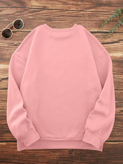 Sweatshirts- Sporty Football Print Motifs Girly Crewneck Sweatshirt- - IndioGear.com