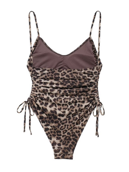 Swimsuits- Leopard Print One-Piece Woman's Swimwear for Beach Days- - IndioGear.com