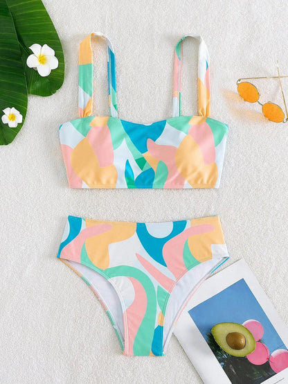 Swimwear- Artistic 2-Piece Bikini for Swimsuit Days- - IndioGear.com