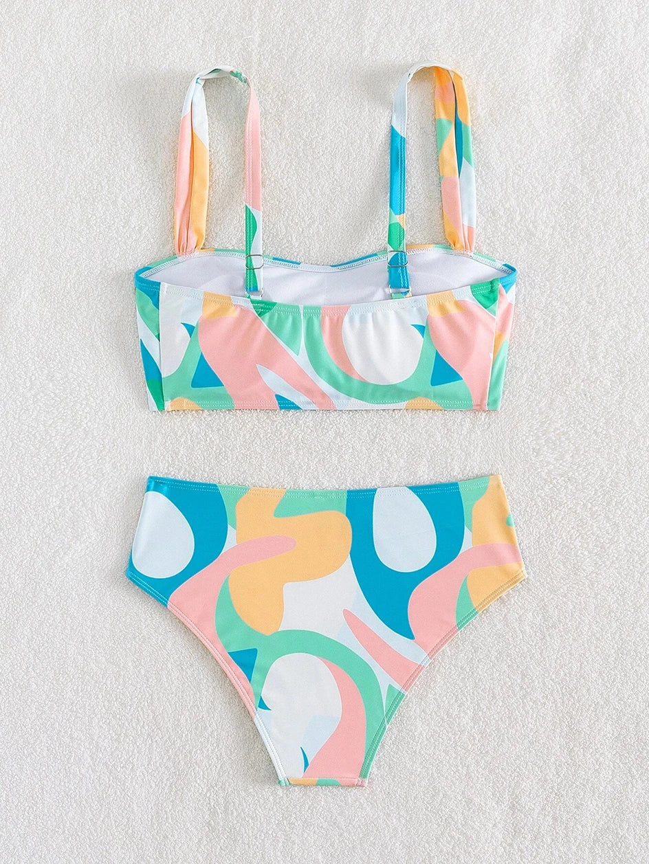 Swimwear- Artistic 2-Piece Bikini for Swimsuit Days- - IndioGear.com