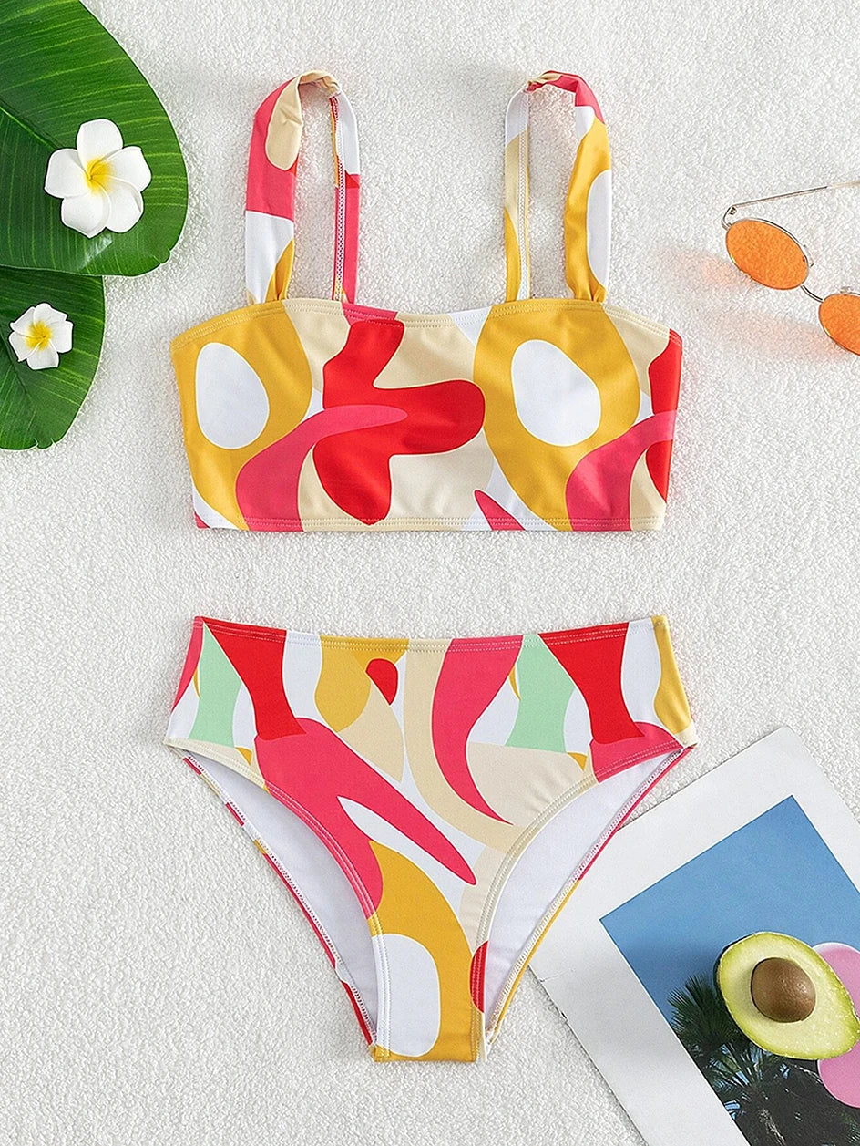 Swimwear- Artistic 2-Piece Bikini for Swimsuit Days- - IndioGear.com