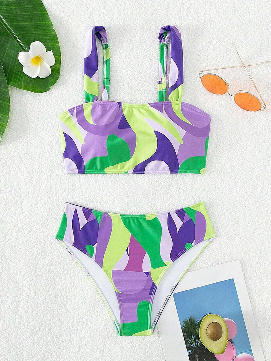 Swimwear- Artistic 2-Piece Bikini for Swimsuit Days- - IndioGear.com