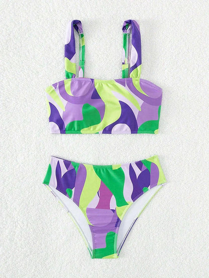 Swimwear- Artistic 2-Piece Bikini for Swimsuit Days- - IndioGear.com