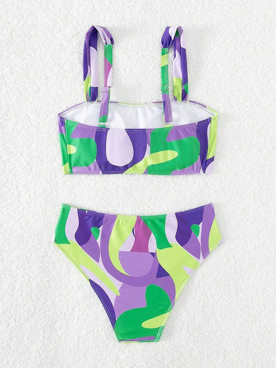 Swimwear- Artistic 2-Piece Bikini for Swimsuit Days- - IndioGear.com