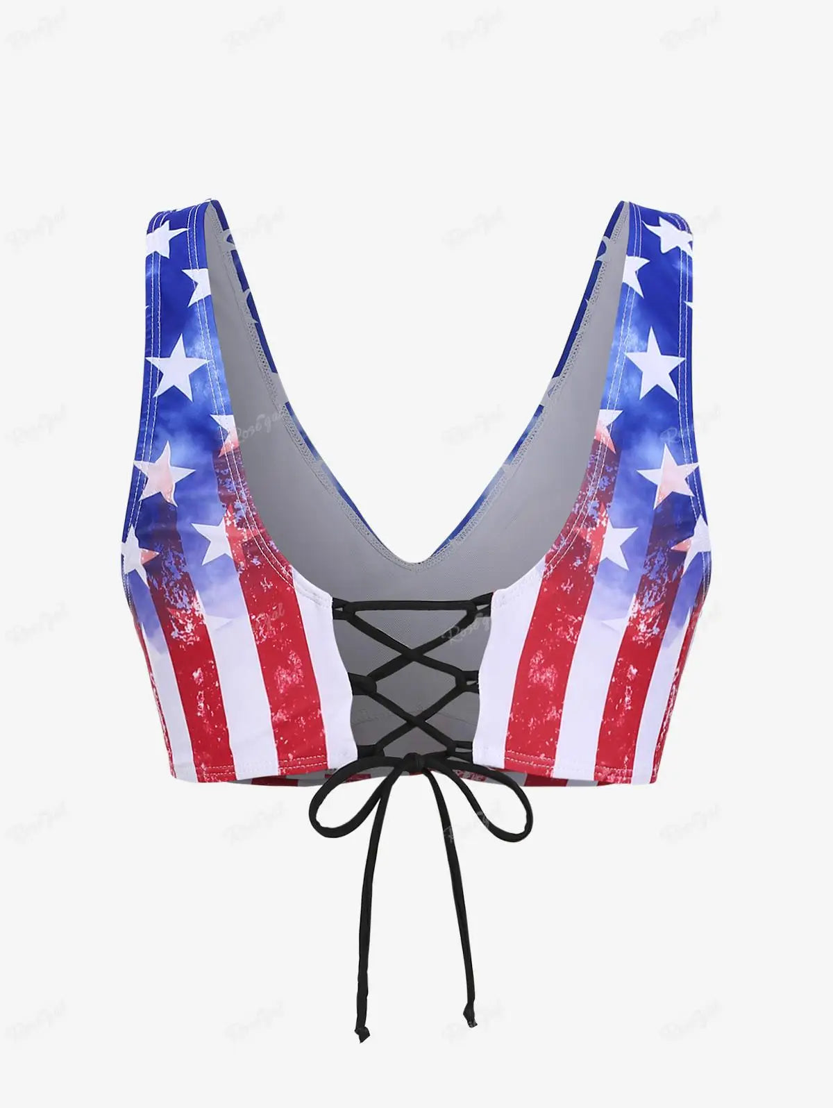 Swimwear- American Dream Swimwear 3-Piece Tankini for National Holidays & Beach Days- - IndioGear Fashion and Gear