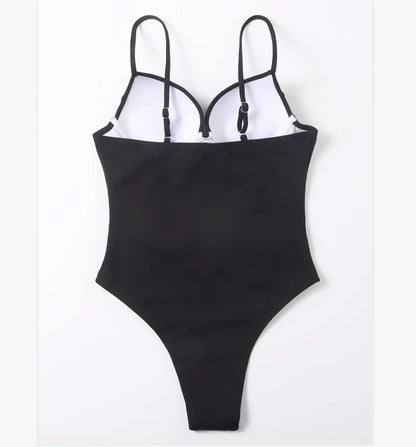 Swimwear- Push Up Underwire One-Piece Swimsuit with Belted- - IndioGear.com