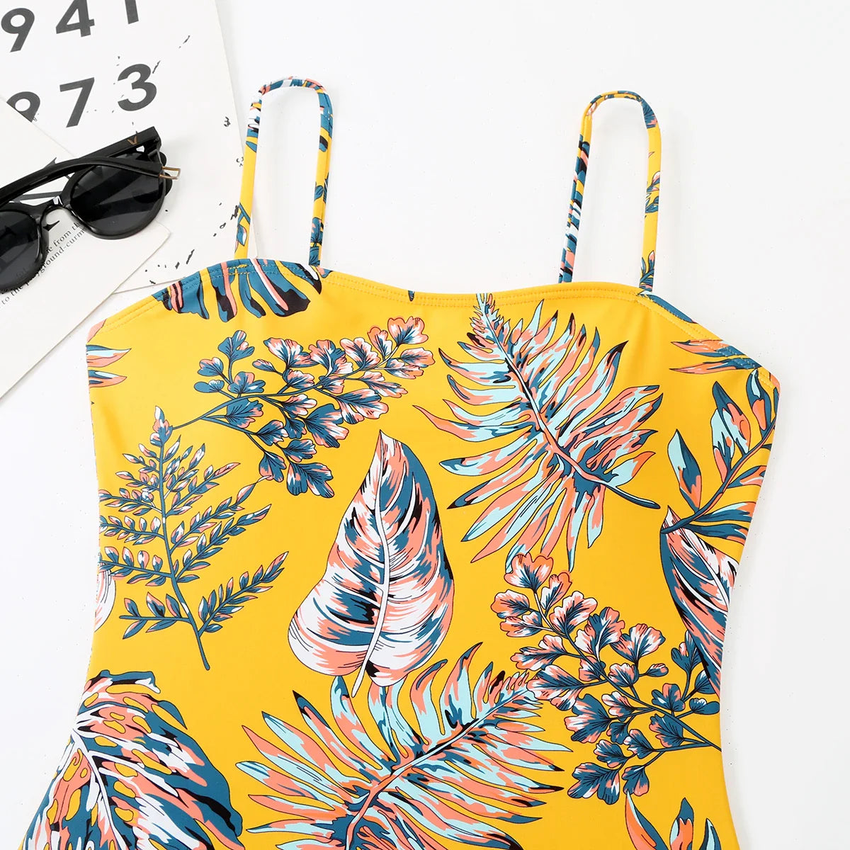 Swimwear- Botanical One-Piece Swimwear - Capture the Tropical Vibe- - IndioGear.com