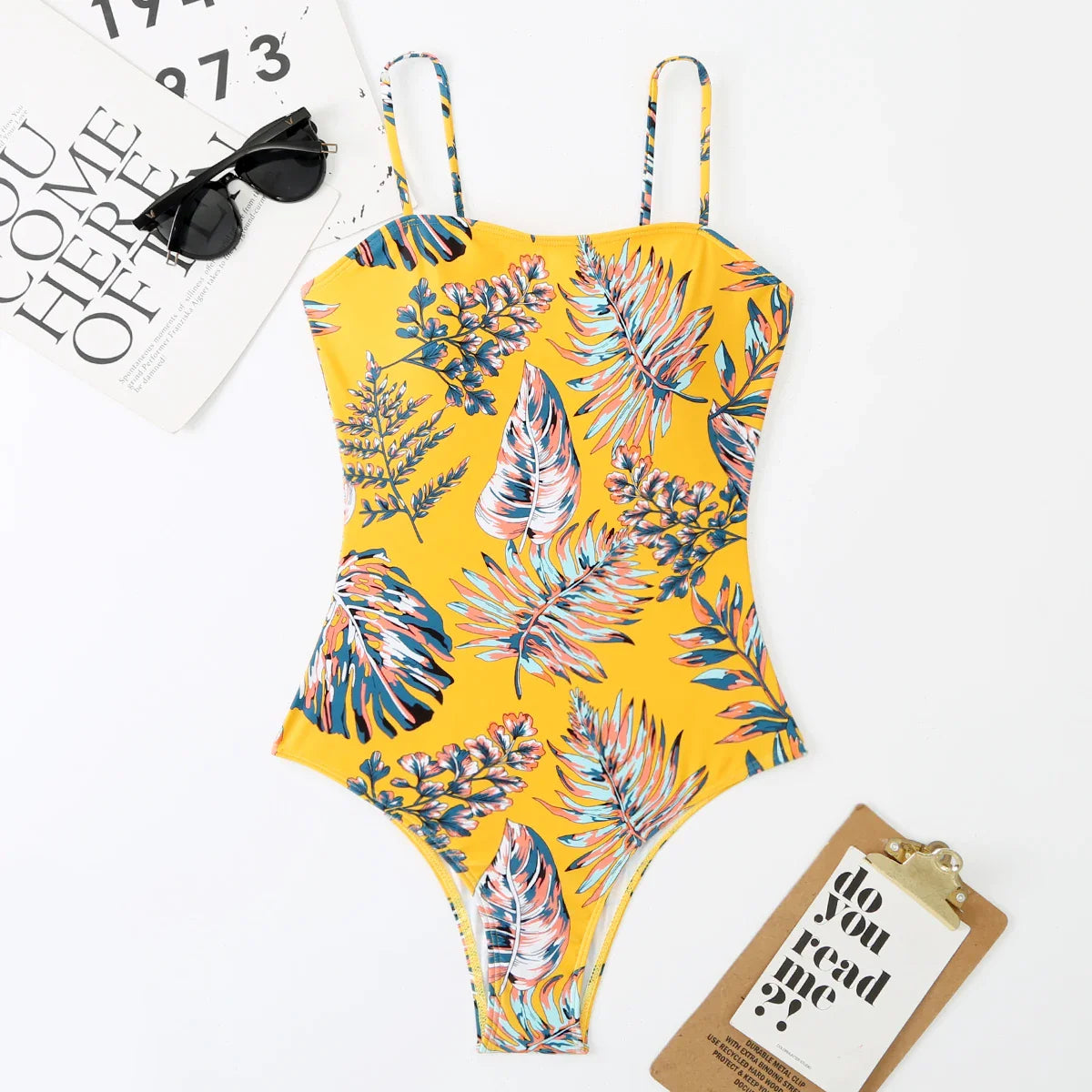 Swimwear- Botanical One-Piece Swimwear - Capture the Tropical Vibe- - IndioGear.com