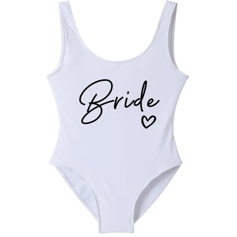 Swimwear- Bride Squad Women's Team Bride Print Swimwear- bride3- IndioGear Fashion and Gear