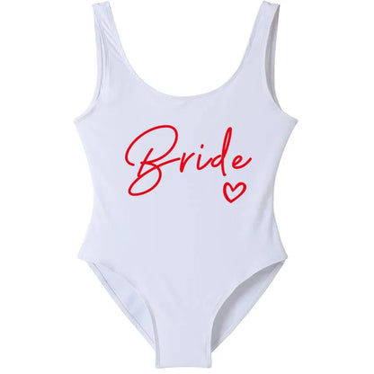 Swimwear- Bride Squad Women's Team Bride Print Swimwear- bride4- IndioGear Fashion and Gear